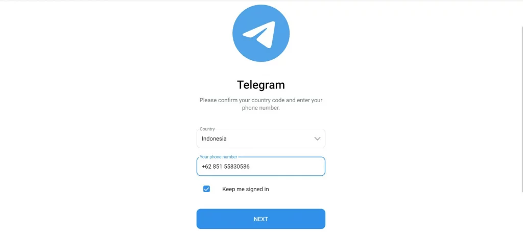 cara login telegram web dengan nomor HP