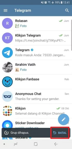 cara mengembalikan grup telegram yang terhapus