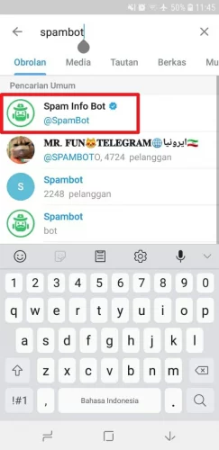 cara melaporkan akun telegram