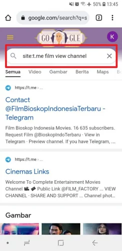 cara mencari channel telegram google