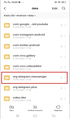 cara mengubah penyimpanan telegram